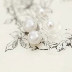 イヤリング レディース 6mm珠パールのノンホールピアス バックパール付き ポリプロピレン製樹脂パーツ 日本製 フェイクパール イアリング 低アレルギー 定番 王道 シンプル