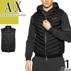 アルマーニ エクスチェンジ ARMANI EXCHANGE ダウン ダウンベスト ライトダウン メンズ アウター インナーダウン パッカブル 軽量 ワンポイント ロゴ ブランド 大きいサイズ 黒 ブラック