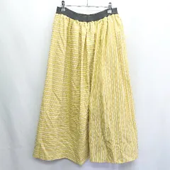 ◇ ⊂ ◎●未使用● OLIVE des OLIVE ストライプ ボーダー マキシ フレア スカート サイズF イエロー レディース E  【1410100044948】のサムネイル