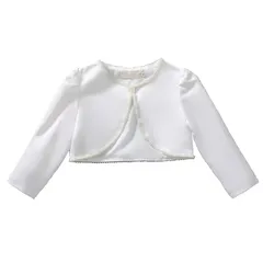 【新品】 [VIISEN] ドレス ボレロ 長袖 ボレロ 子供 蝶結び付き 結婚式 ボレロ 子供服 女の子 可愛い キッズ フォーマル ドレス 発表会 パーティー 演奏会 入学式 入園式 卒園式 白 100-160 (1-ホワイト, 110) 1