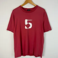 old UNIQLO オールドユニクロ Tシャツ 半袖 クルーネック 5 グラフィック レッド XLサイズ メンズ 古着 ストリート アメカジ