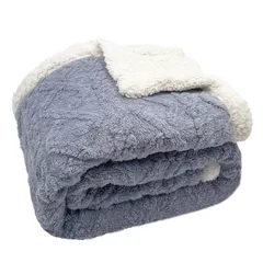 Size:ダブル（200x230cm）_Color:グレー Mokoya 毛布 冬用 ダブル 200x230cm 掛毛布 クイーン おしゃれ 二枚合わせ 北欧風ボア 軽量 通年使用 洗える 抗菌防臭 防ダニ 静電抑制 Blanket(グレー)