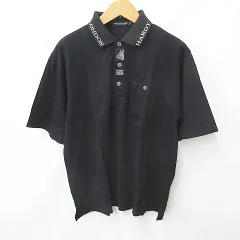HARDY AMIES SPORT刺繍入りブラックポロシャツ黒 LL HARDY AMIES SPORT刺繍入りブラックポロシャツ黒 LL