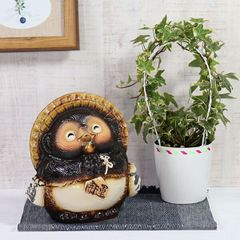 信楽焼 たぬき 7号お願い狸 貯金箱 信楽焼たぬき 縁起物のタヌキ 陶器タヌキ たぬき置物 やきもの しがらきやき 焼き物 狸 タヌキ 信楽 raccoon dog 狸 ta-0396