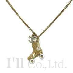 CHANEL　シャネル 　ココマーク　ローラースケート　ネックレス　C24C　メッキ　ラインストーン　ゴールド　ブランドジュエリー　アクセサリー　ペンダント　GP　CC　COCO【中古】【76864】