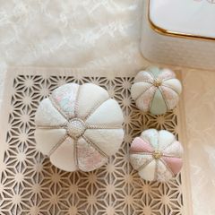 リバティ手毬❀　－彩－ 8cm1つ＆5㎝2つセット〜ひな祭り〜