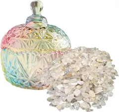 UTST 天然石 さざれ石 浄化皿 パワーストーン 細石 セット 浄化用 入れ物 置物 風水(ゴールド200,  free)