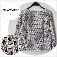 A0362【美品♪】ニューヨーカー　幾何学柄ブラウス