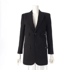 極美品 イヴサンローラン カウレザー テーラードジャケット ブラック 40サイズ Yves Saint Laurent サンローラン テーラード ジャケット