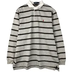 古着 ラルフローレン Ralph Lauren POLO by Ralph Lauren ボーダー柄 長袖 ラガーシャツ メンズL相当/eaa589599