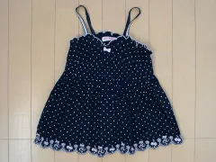 メゾピアノ mezzo piano アウトレット 子供服 女の子 120cm キャミソール ブラウス ノースリーブ 黒 水玉 春 夏 ★3 トップス ガールズ 女児 キッズ 【中古】 ユーズド リサイクル 古着 子ども服 こども
