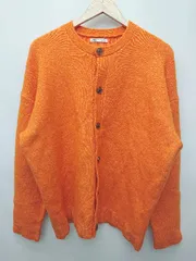 ◇ ⊇ ◎ ZARA ザラ ゆったり 長袖 ニット カーディガン EUR S-M USA S-M MEX 38-40 オレンジ メンズ P  【1409090023255】