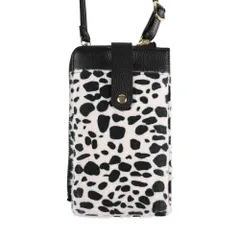 ☆ ブラックxWHダルメシアン ☆ LIZDAYS トップレザースマホ＆ウォレットバッグ LIZDAYS リズデイズ スマホポーチ lz-69103 ミニショルダーバッグ スマホショルダー ショルダーバッグ スマホポシェット ミニショルダーバック