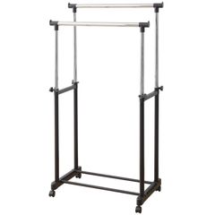 【数量限定】ブラック 組立品 幅75×奥行43×高さ89-152cm キャスター付き 耐荷重15kg MKS-W(BK)(S) 高さ伸縮 2段 ダブル ハンガーラック 山善(YAMAZEN)