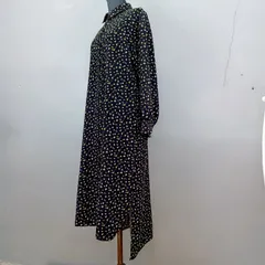 UNITED ARROWS ユナイテッドアローズ レオパード プリント シャツ ワンピース green label relaxing グリーンレーベル リラクシング ブラック