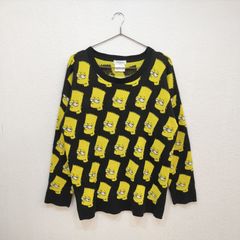 ネイビーザシンプソンズ Navy the SIMPSONS L ブラック×イエロー ニット・セーター メンズ・レディース ユニセックス クルーネック 長袖