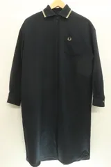 【中古】 FRED PERRY レディースワンピース UK8 Knitted Collar Shirt Dress FRED PERRY UK8 紺 ネイビー ロゴ