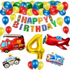 【人気商品】飾り付け 数字 バルーン 男の子 誕生日 バルーン 車 バースデー 飾り Happy Birthday 風船 誕生日 装飾 車 男の子 パーティー飾り 高級気球車両 アルミホイル 飛行機 列車 警察車両 バスヨット 消防車