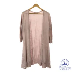 ☆美品☆ ef-de エフデ トップス カーディガン ボレロ 長袖 レース 袖リブ 裾リブ ロング レディース ピンク 9 901-15399 送料無料 古着