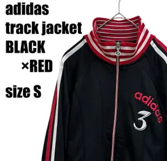 【激レア】　Adidas　アディダス　トラックジャケット　トラックトップ　ジャージ　ジャケット　サイズS　ブラック×レッド　レディース　ロゴ刺繍