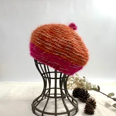 果物のようなモヘアキャップ　オレンジ