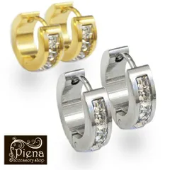 フープピアス 5粒 ラインストーン シンプル エレガント 中折れワンタッチ メール便 送料無料 プレゼント 秋冬 大人気