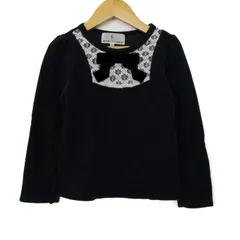 クミキョク スウェット トレーナー レース リボン トップス キッズ 女の子用 110サイズ ネイビー 組曲 【中古】