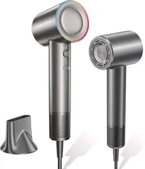 TOPONIMI ドライヤー 大風量/速乾/静音/軽量 ヘアードライヤー ブラシレスモーター技術 静電気防止 高速ドライヤー 4段階温度調整(灰色)