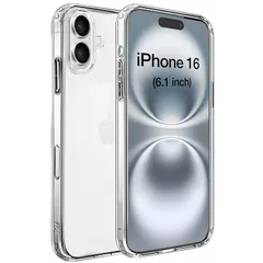 For iPhone 16 ケース iPhone16 カバー クリア MIL規格耐衝撃 黄変防止 ワイヤレス充電対応 ストラップホール付［ハードPC背面 + ソフトTPUバンパー 二層構造フィット感］アイフォン16透明 ケース （6.1インチ）スマホ ケー 0