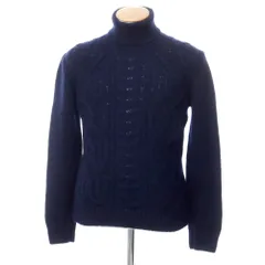 【中古】タリアトーレ TAGLIATORE ミドルゲージウール ケーブル編み タートルネックニット ネイビー【サイズ46】【メンズ】のサムネイル