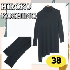 ヒロココシノ トップス チュニック ニット 長袖 変形 ブラック 38 日本製