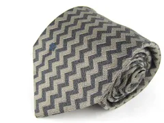 ヴァレンティノ・ガラヴァーニ ブランドネクタイ 総柄 ジグザグ シルク イタリア製 メンズ ブラウン Valentino Garavani 【中古】