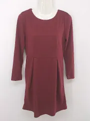 ◇ green label relaxing UNITED ARROWS タック 長袖 ミニ ワンピース ワインレッド レディース P  【中古】 【1211180005337】