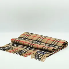 新品同様 バーバリー ブラウン チェック マフラー メンズ/レディース STU