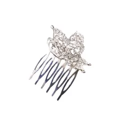 髪飾り 成人式 振袖 前撮り 袴 花 浴衣 夏祭り 花火大会 シルバー ラインストーン かんざし コーム キラキラ 小さい 華奢 おし No.9-4552