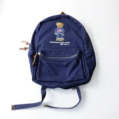 【極美品】ポロラルフローレン ミニリュック ポロベア 刺繍 ネイビー 現行モデル 極美品】ポロラルフローレン ミニリュック ポロベア 刺繍