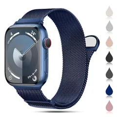 CAERMA コンパチブル アップルウォッチ バンド 38mm 40mm 41mm 42mm 44mm 45mm 46mm 49mm コンパチブル Apple Watch バンド ステンレス留め金製 男女兼用 長さ調節 強力な磁 通気 メッシュ ベルト コ