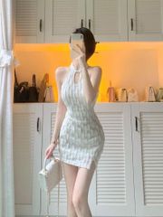 25년 신작 | [신품 미사용] 미니 원피스 홀터 넥 캐버 드레스 파티 용 | 미니 길이 · 홀터 넥 | 클럽 라운지 동반 2 차회 파티 | 카바 드레스 |