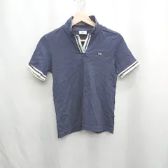 ◇ ⊂ LACOSTE ラコステ ワニ刺繍 半袖 ポロシャツ サイズ38 ネイビー系 レディース E  【1505130003321】