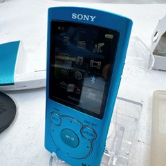 SONY WALKMAN NW-S764 スカイブルー Bluetooth対応 デジタルオーディオプレーヤー 本体 8GB WM-PORT スピーカーセット SRS-NWGT015 ACアダプター付属 画面傷あり 【新品バッテリー搭載・スピーカー付属】