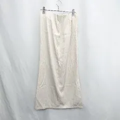 ◇ ⊂ ◎ ●未使用● GRL グレ ウエスト部分的にゴム ロング丈 セミタイト スカート サイズL ライトベージュ レディース E  【1502060003537】