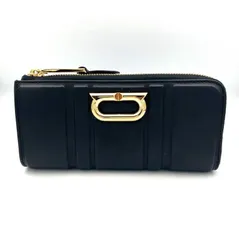 【鑑定済み】美品 正規品 サルバトーレ フェラガモ Salvatore Ferragamo  ガンチーニ ファスナー レザー 長財布 ロングウォレット 黒のサムネイル