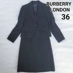 【美品】BURBERRY　LONDON　バーバリーロンドン　セットアップ　スカートスーツ　濃紺　36　S
