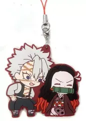 【中古】雑貨 竈門禰豆子＆不死川実弥 「鬼滅の刃 滅! カプセルラバーマスコット6」