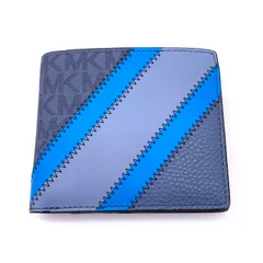 【中古】美品 MICHAEL KOSE マイケルコース シグネチャー レザー 二つ折り 財布 eH07142A