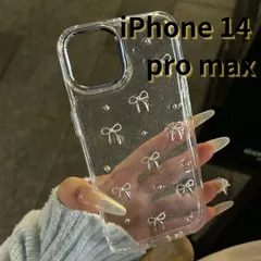 【SHOPS】iPhone14 pro max スマホケース リボン クリア シンプル 軽量 おしゃれ かわいい 透明 E048