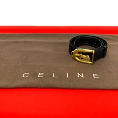 ◎CELINEセリーヌ チェーンベルト レザー グリーン 65cmヴィンテージ