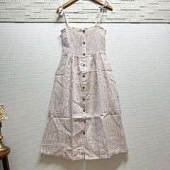 【古着】USED古着 ギャップ Gap ワンピース  ピンク 春 夏 ストライプ かわいい キャミ ストライプ ワンピース 前ボタン 裏地付き S AP-240523-011-HY