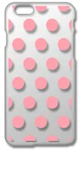 【新品未使用】iPhone6 Plus / 6s Plus アイフォン6sプラス クリア ハードケース ドット柄 水玉 (ベビーピンク) スマホケース カバー cl-iphone6plus-dotsmall-11