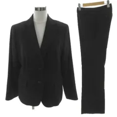 23区 オンワード樫山 スーツ ジャケット テーラードカラー シングル 2B パンツ ストレッチ 日本製 ブラック 黒 48 大きいサイズ